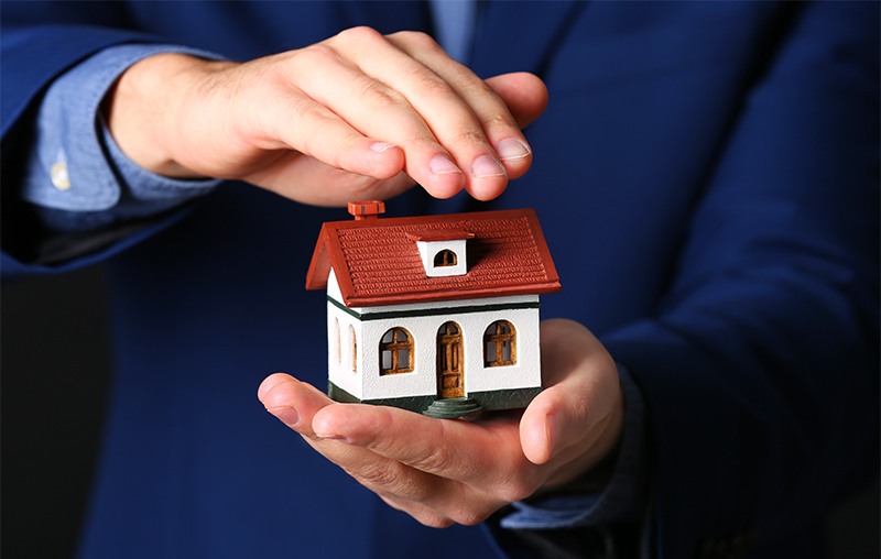 Couple looking a roof on new home